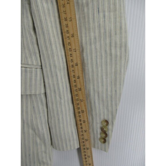 Express Sport Coat 42 Linen Blazer Jacket Striped Design Studio Preppy - Picture 6 of 12